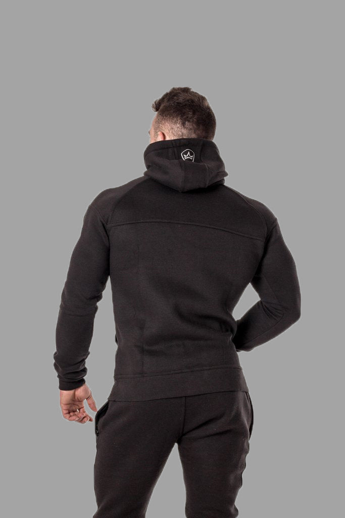 tuta con zip e cappuccio