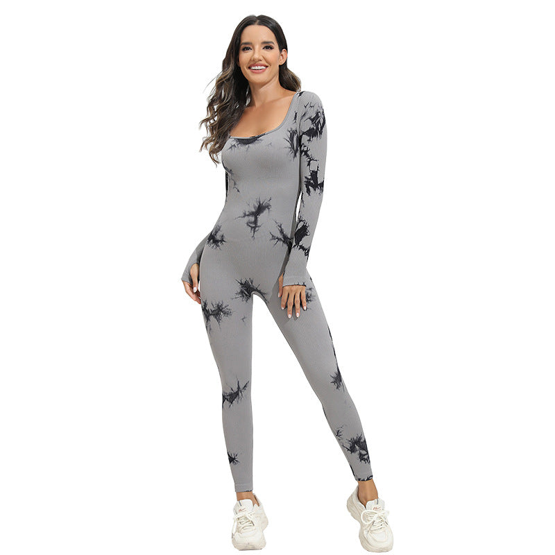 Tuta Jumpsuit Donna Tie-Dye a Maniche Lunghe
