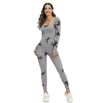 Tuta Jumpsuit Donna Tie-Dye a Maniche Lunghe