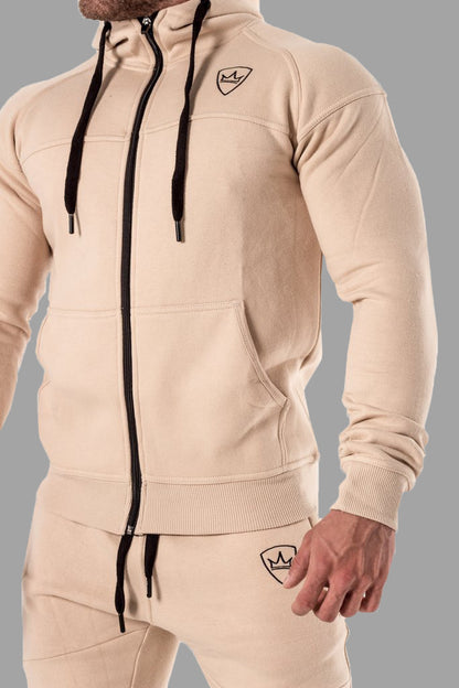 tuta con zip e cappuccio