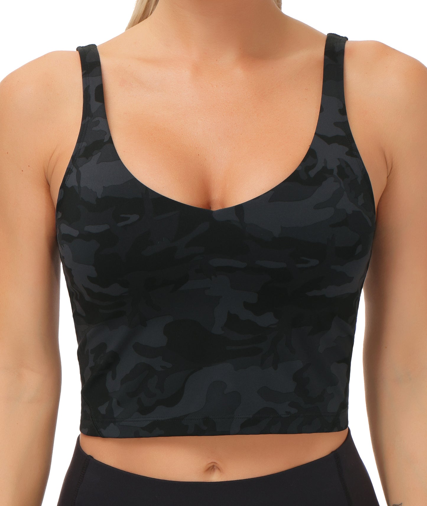 Top Sportivo Crop Camouflage Nero
