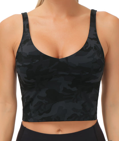 Top Sportivo Crop Camouflage Nero