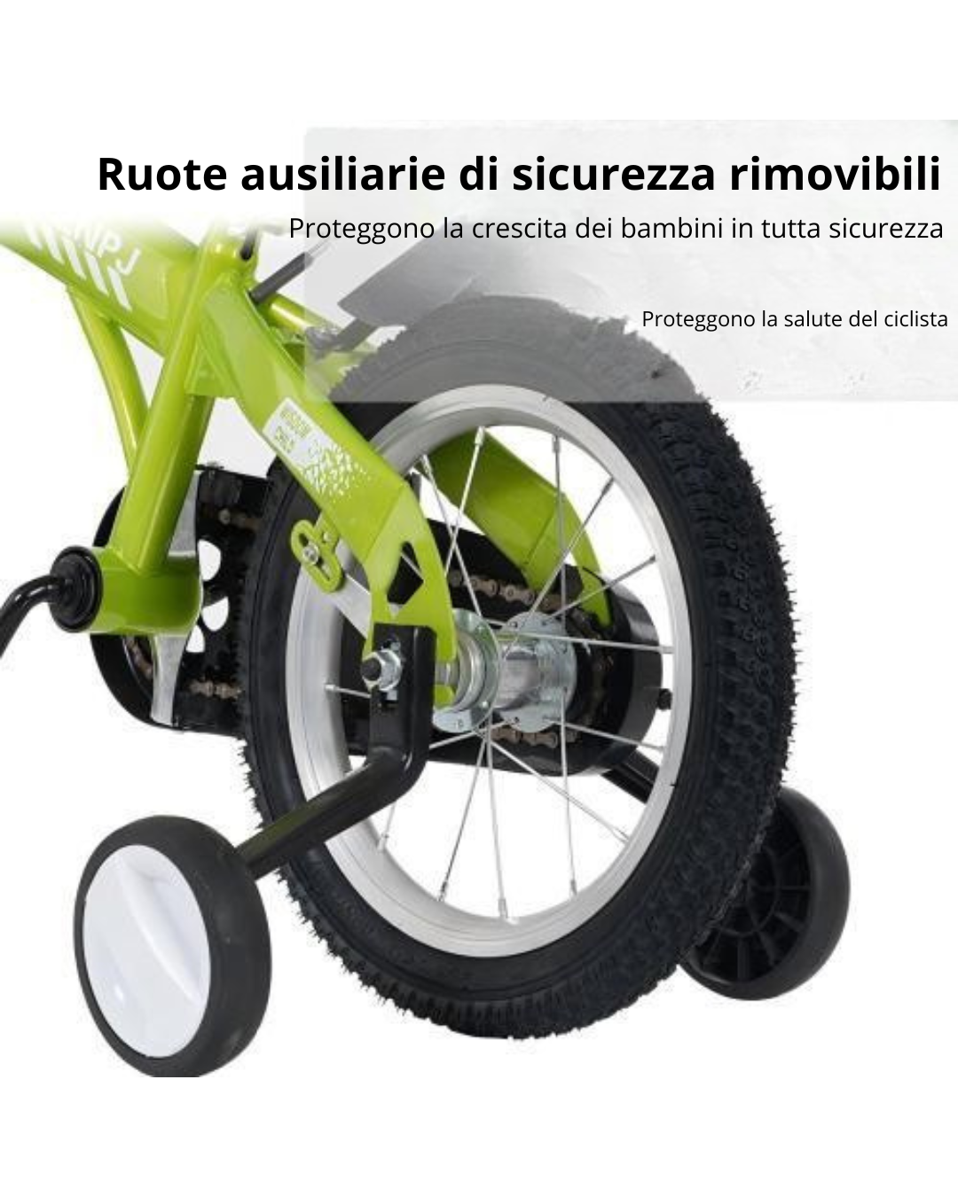 Bicicletta per Bambini con Rotelle e Cestino