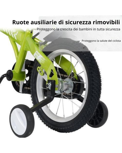 Bicicletta per Bambini con Rotelle e Cestino