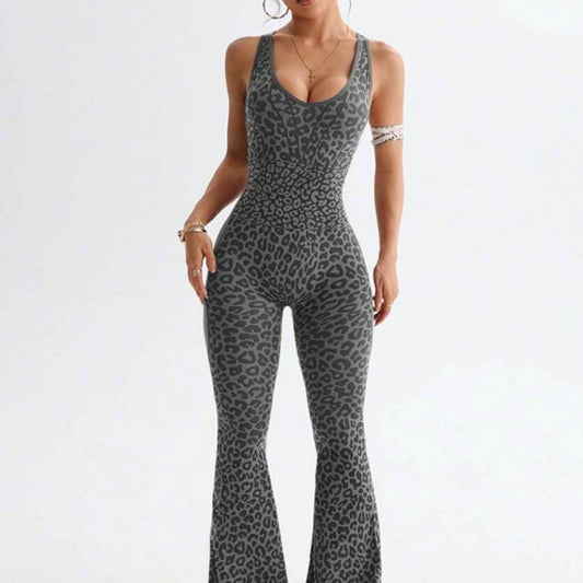 Jumpsuit Leopardata con Schiena Scoperta