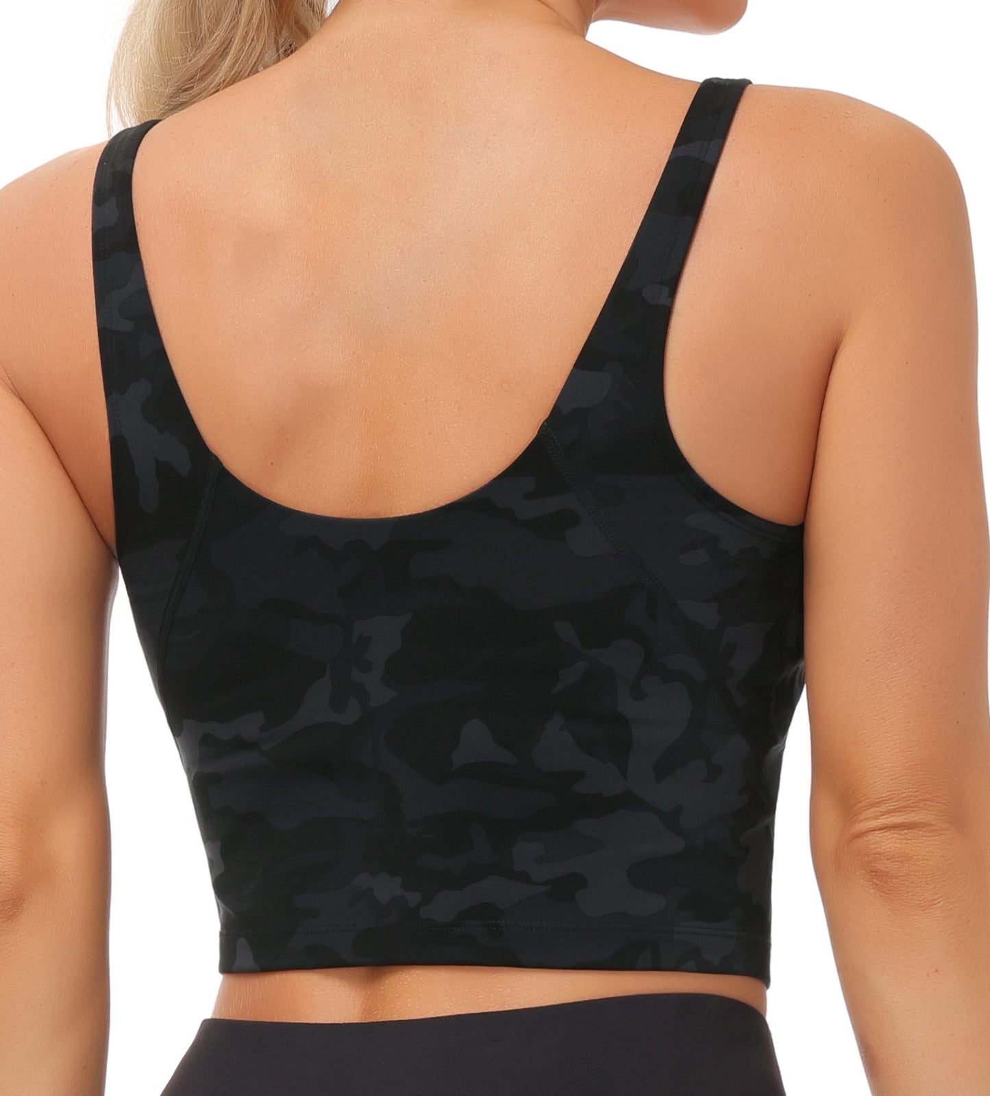 Top Sportivo Crop Camouflage Nero