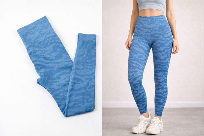 Leggins Per La Circolazione Mimetico a Vita Alta