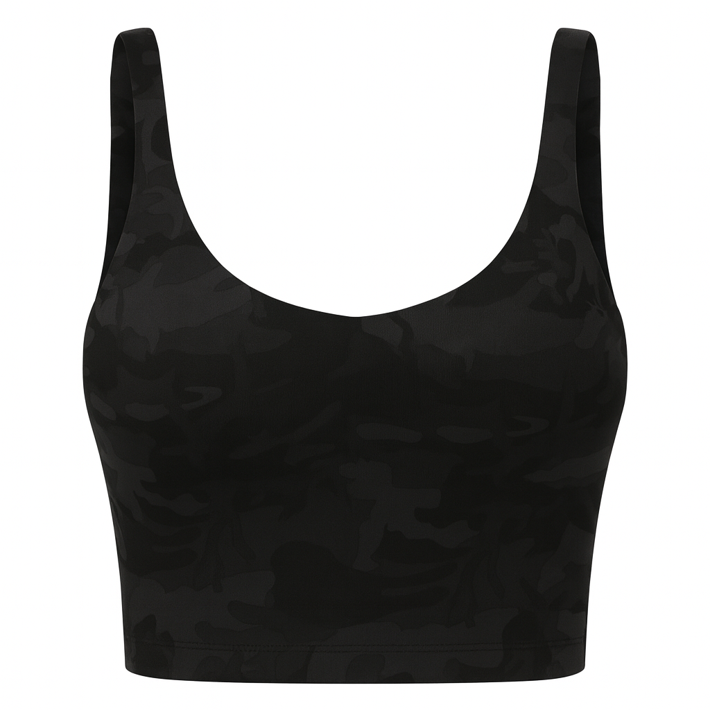 Top Sportivo Crop Camouflage Nero