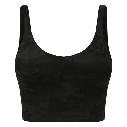 Top Sportivo Crop Camouflage Nero