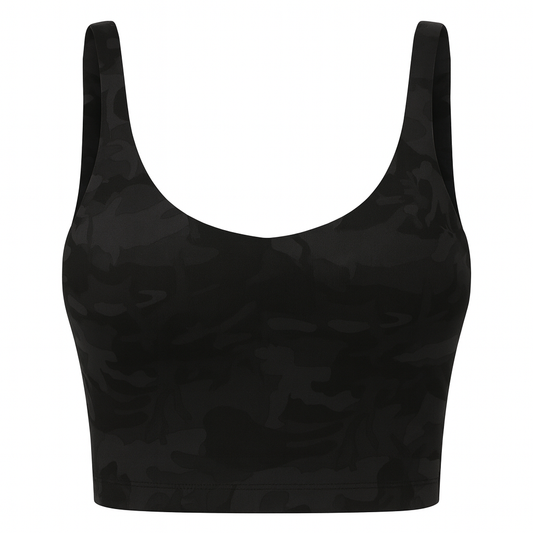 Top Sportivo Crop Camouflage Nero