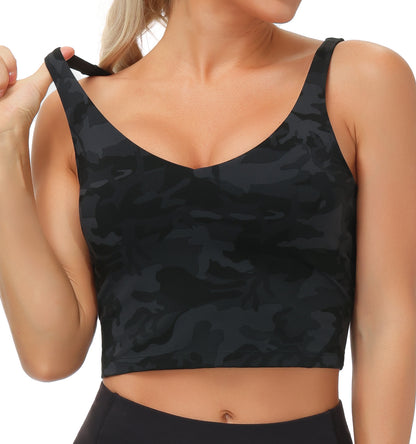 Top Sportivo Crop Camouflage Nero