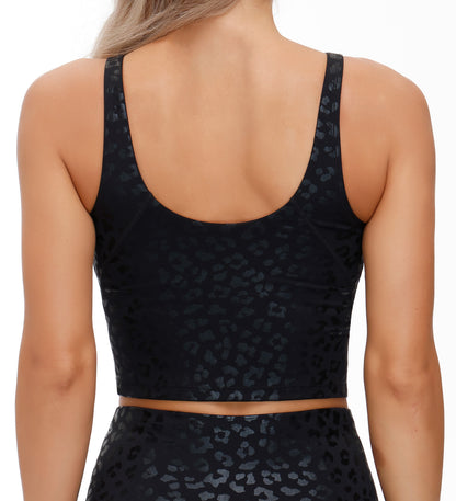 Top Sportivo Crop Camouflage Nero