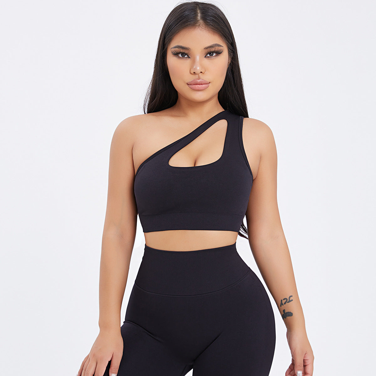 Completo Sportivo Tie-Dye Monospalla Leggings e Pantaloncini